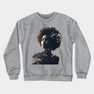 Afrocentric Woman Nature Crewneck Sweatshirt